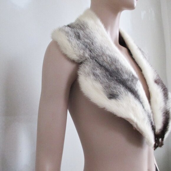 Cross Mink Fur Collar No Lining Repurpose or Wear - Picture 3 of 10